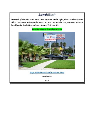 Best Auto Loans  Lendmesh.com