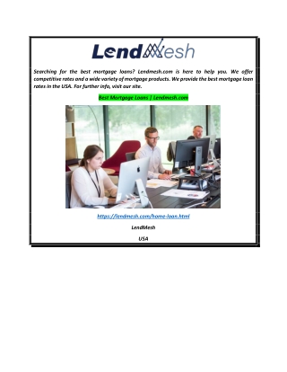 Best Mortgage Loans  Lendmesh.com