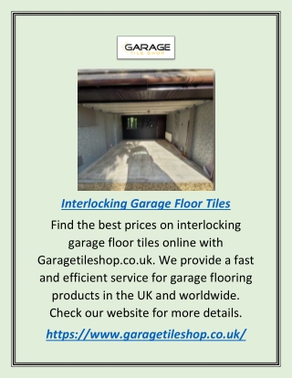 Interlocking Garage Floor Tiles | Garagetileshop.co.uk