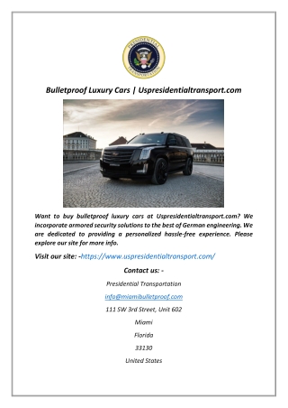 Bulletproof Luxury Cars