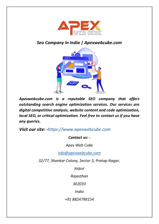 Seo Company In India