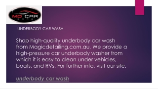 Underbody Car Wash  Magicdetailing.com.au