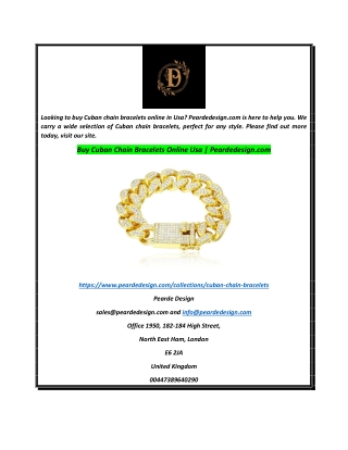 Buy Cuban Chain Bracelets Online Usa  Peardedesign.com
