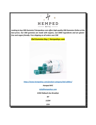 Cbd Gummies Buy  Hempednyc.com