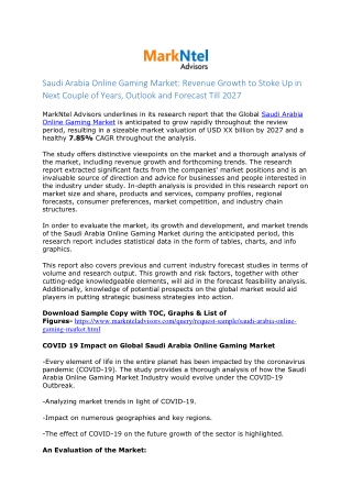 Saudi Arabia Online Gaming Market Research Report: Forecast (2022-2027)