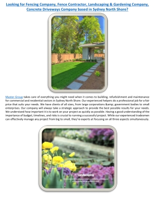 Garden Fencing, Landscapers Sydney, Master Groups