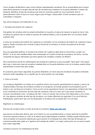 Trucos y consejos de cerrajería de Cerrajeros Benidorm