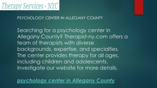Psychology Center in Allegany County  Therapist-ny.com