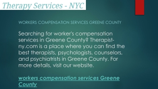 Workers Compensation Services Greene County  Therapist-ny.com