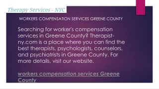 Workers Compensation Services Greene County  Therapist-ny.com
