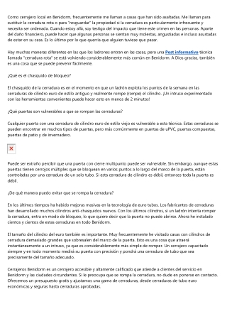 Consejos y trucos de cerrajería de Cerrajeros Benidorm
