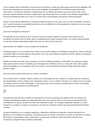 Consejos y trucos de cerrajería de Cerrajeros Benidorm