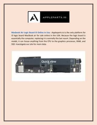 Macbook Air Logic Board I3 Online in Usa  Appleparts.io