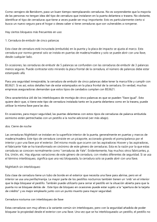 Trucos de cerrajeria 24h de Cerrajeros Benidorm