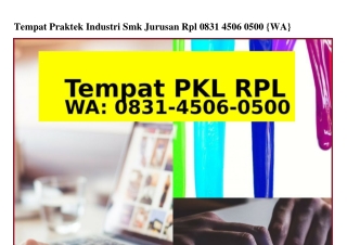 Tempat Praktek Industri Smk Jurusan Rpl