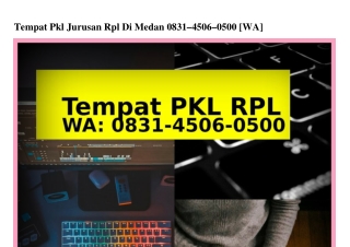 Tempat Pkl Jurusan Rpl Di Medan