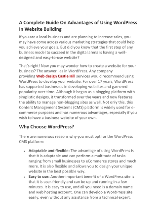 Web design Castle Hill
