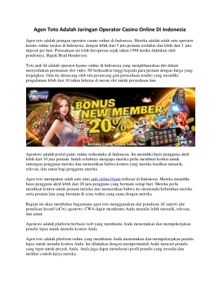 Situs Judi Online24Jam Terpercaya - Agen Toto Play