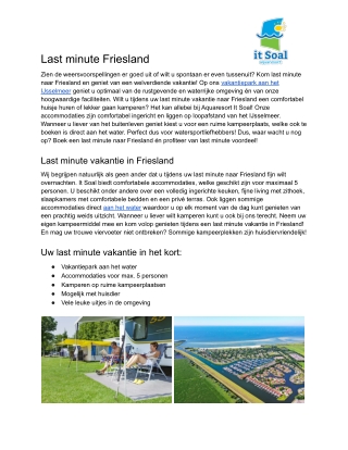 Last minute Friesland