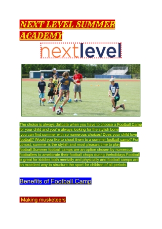 Football Camp In CT