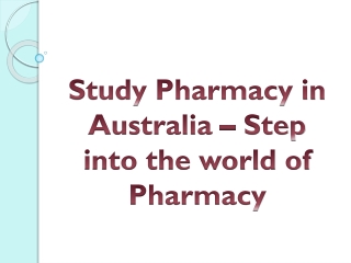 Study Pharmacy In Australia, Canada, USA, UK - Lawand Education