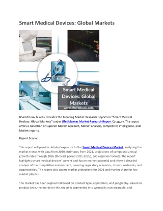 Smart Medical Devices, Global Markets