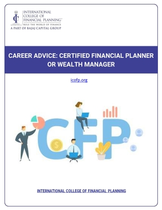 Career Advice Certified Financial Planner or Wealth Manager