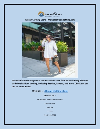 African Clothing Store | Mowolaafricanclothing.com