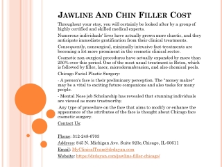 Jawline And Chin Filler Cost