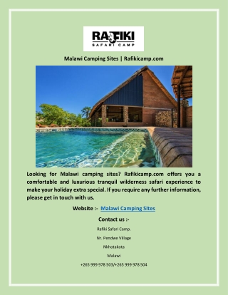 Malawi Camping Sites | Rafikicamp.com