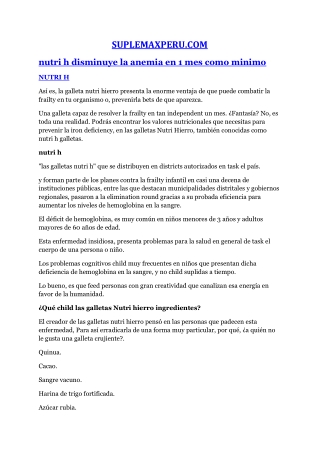 nutri h precio
