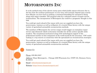 Motorsports Inc