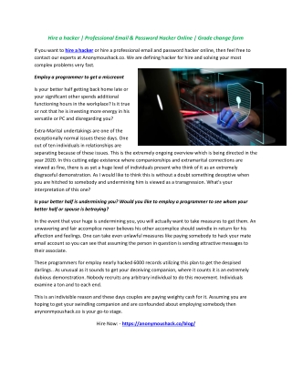 Hire a hacker | Professional Email & Password Hacker Online | Grade change form