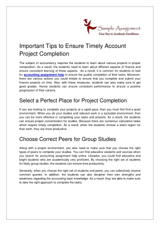Important Tips to Ensure Timely Account Project Completion