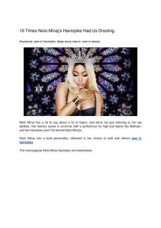 10 Times Nicki Minaj's Hairstyles Had Us Drooling