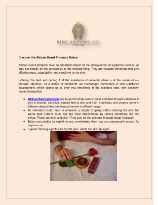 Discover the African Beard Products Online