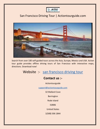 San Francisco Driving Tour  Actiontourguide