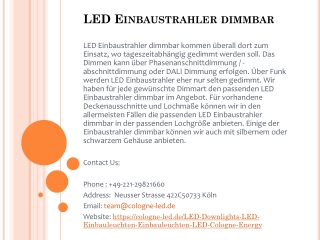 LED Einbaustrahler dimmbar