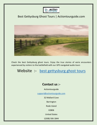 Best Gettysburg Ghost Tours Actiontourguide