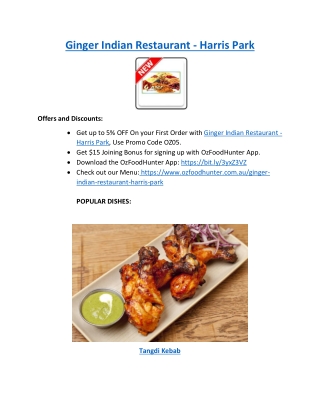 5% off - Ginger Indian Restaurant Harris Park, NSW