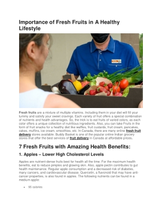 Importance of Fresh Fruits in A Healthy Lifestyle