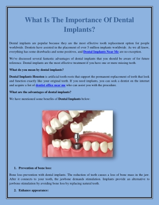 What Is The Importance Of Dental Implants?