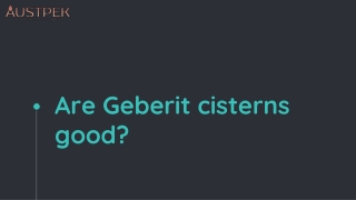 Are Geberit cisterns good ?