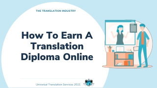 How To Earn A Translation Diploma Online?