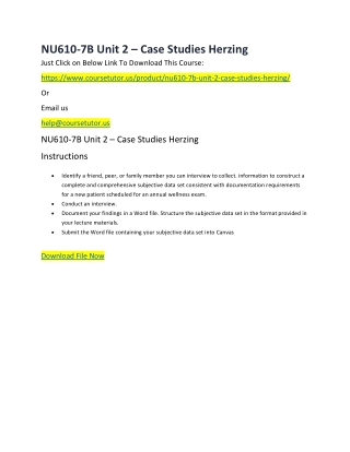 NU610-7B Unit 2 – Case Studies Herzing