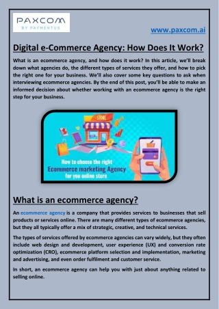 Digital eCommerce Agency How Does It Work