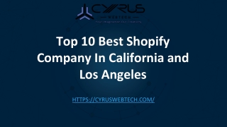 Top 10 Best Shopify Company In California and Los Angeles