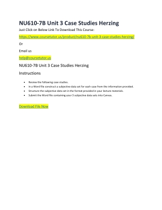 NU610-7B Unit 3 Case Studies Herzing
