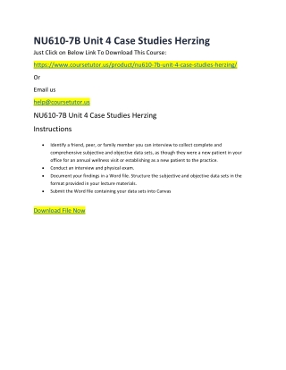 NU610-7B Unit 4 Case Studies Herzing