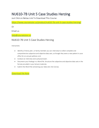 NU610-7B Unit 5 Case Studies Herzing